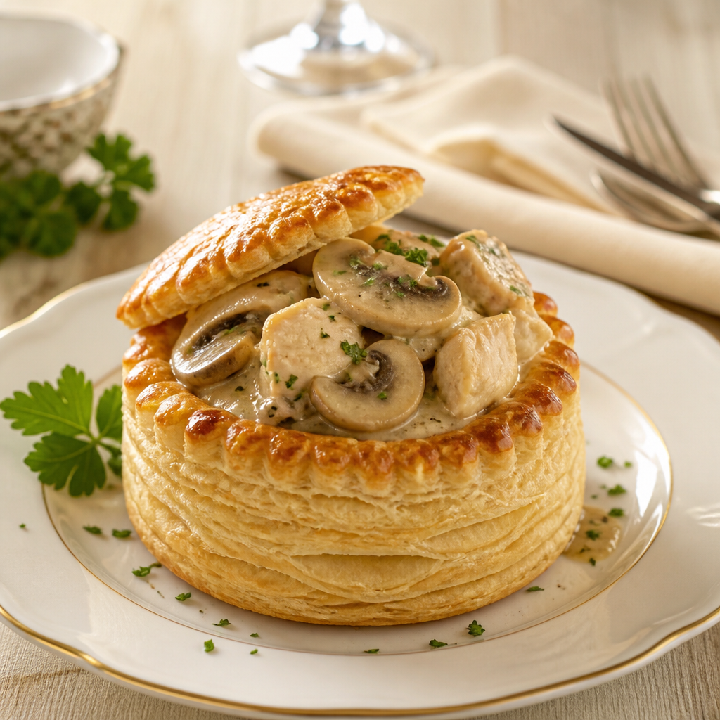 Vol-au-Vent au Poulet et Champignons